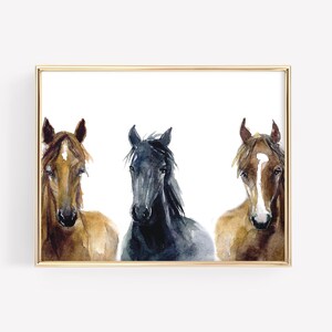 Pferd Kunstdrucke Illustration · Cowboy Pferd Wild Aquarell Dekor · Rustikales Pferd Western druckbare Bar Warenkorb Dekor · DIGITALE DATEI