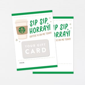 Porta-cartão-presente de café · Presente de agradecimento a professor, funcionário, enfermeiro, treinador · Presente de aluno · Capa para cartão-presente para impressão · Etiqueta de agradecimento