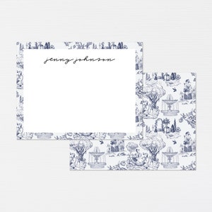 Carta da lettere in toile Chinoiserie blu · Carta da regalo con monogramma · Suite di cancelleria Southern · Carta da lettere personalizzata su misura · DIGITALE O STAMPATO