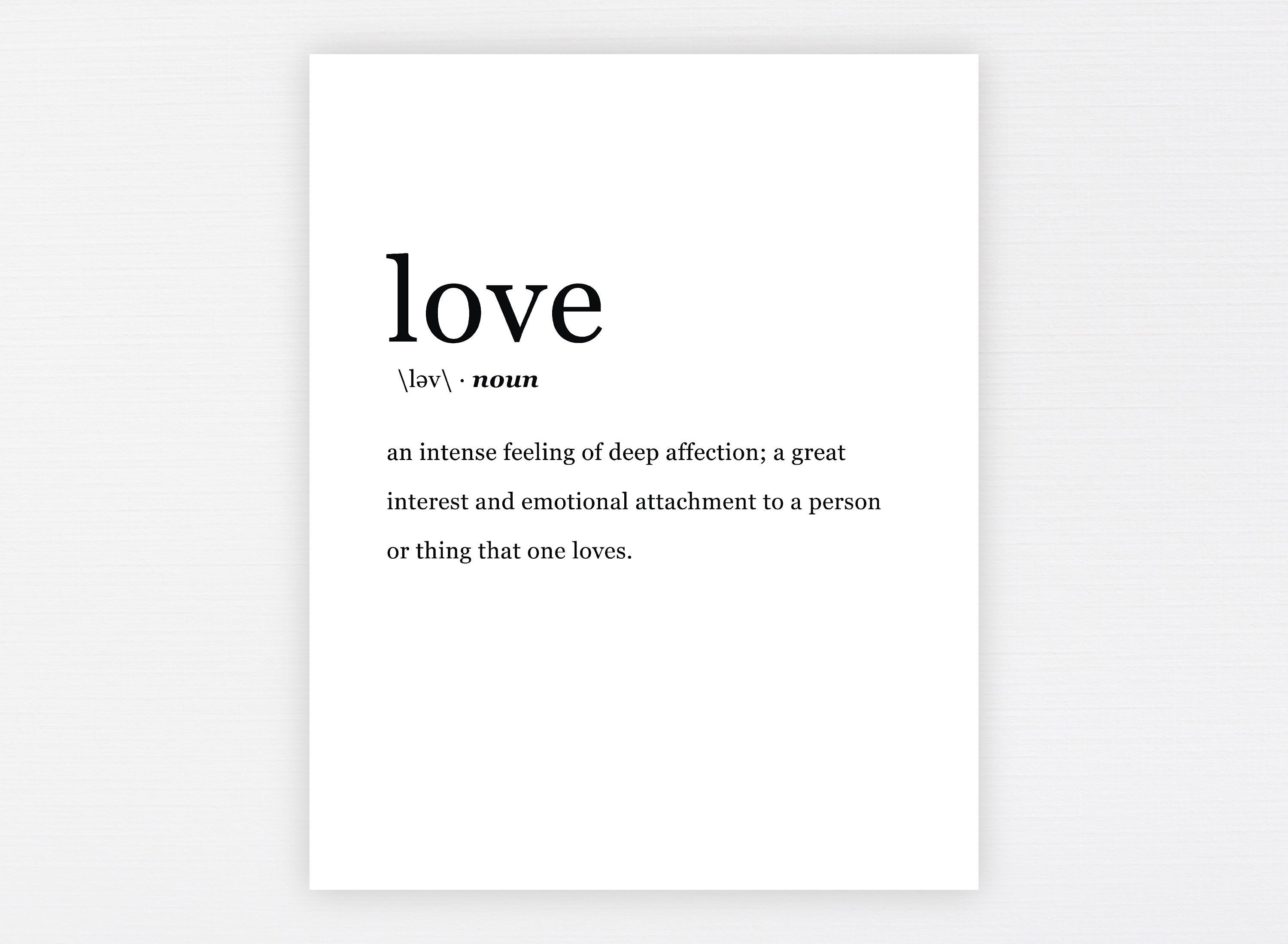 Love Print Love Definition Poster Love Dictionary Print -   Meant to  be quotes, Love meaning quotes, Unique words definitions