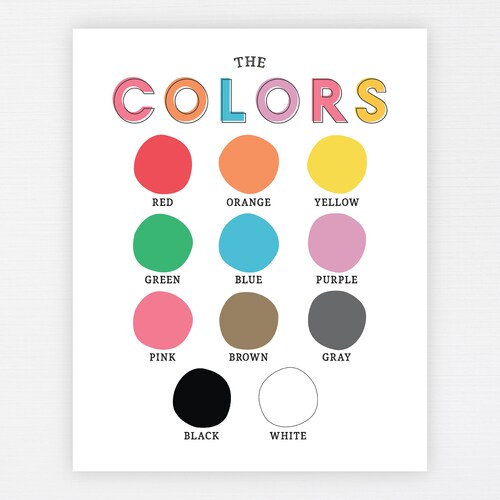 Colors Education Print the Colors Poster Printable - Etsy