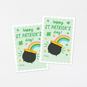 St. Patrick's Day Kids Tags · Classroom School Pot of Gold Leprechaun Tag · Shamrock Printables · Rainbow Lucky Charm Tag · Instant Download