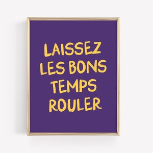 Laissez les bons temps Wydruk artystyczny · New Orelans Printable · Let the Good Times Roll Wall Art · Bar Cart Art Print Travel Gift · PLIK CYFROWY