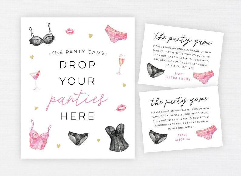 Panty Game Drop Your Panties Bridal Shower Games Etsy