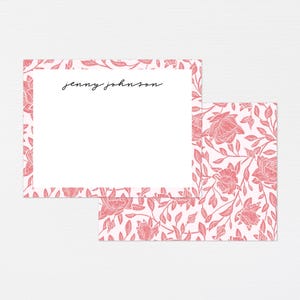Papeterie jardin anglais · Cadeau monogramme clé du jardin secret · Cartes de correspondance florales roses anglaises vintage Papeterie sur mesure · NUMÉRIQUE OU IMPRIMÉE