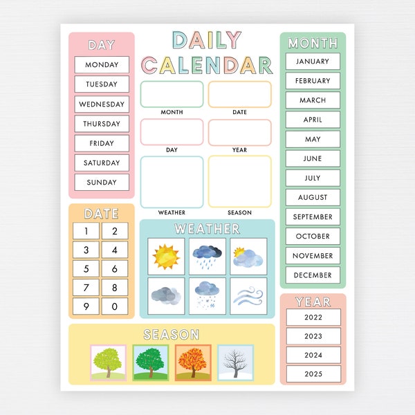 Learning Calendar - Etsy