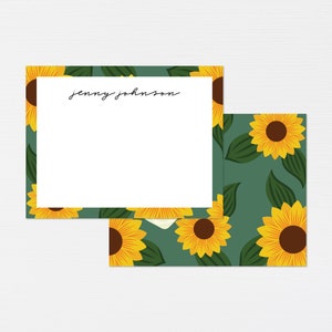 Sonnenblume Briefpapier · Blumenmonogramm Geschenk · Sonnenblume Benutzerdefinierte Grußkarten · Maßgeschneidertes Briefpapier · Geburtstagsgeschenk Set · DIGITAL ODER GEDRUCKT