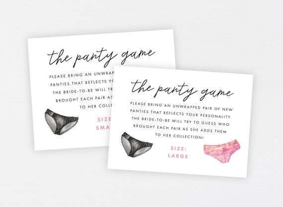 Panty Game Drop Your Panties Bridal Shower Games Bachelorette Party Game  Lingerie Shower Party Printable Wedding DIGITAL FILES 