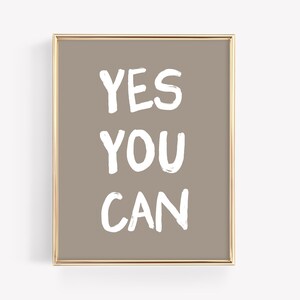 Yes You Can Art Print · Affirmation Poster · Colorful Mantra Bar Cart Art · Motivational Feminist Inspirational Home Decor · DIGITAL FILE