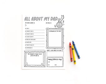 Gift for Father's Day · Interview All About Dad Printable Fill In Dad Questionnaire · Father's Day Keepsake Gift from Kid · DIGITAL + CORJL