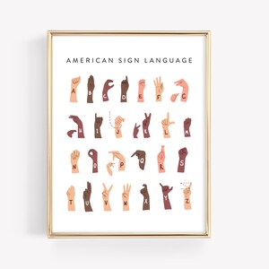 American Sign Language ASL Poster · Alphabet Education Print ...