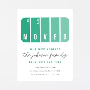 Bewegende aankondiging verfstaal · Modern We've Moved-kaart · New Home-aankondiging · Eenvoudige housewarmingsuitnodiging · DIGITAAL OF GEDRUKT