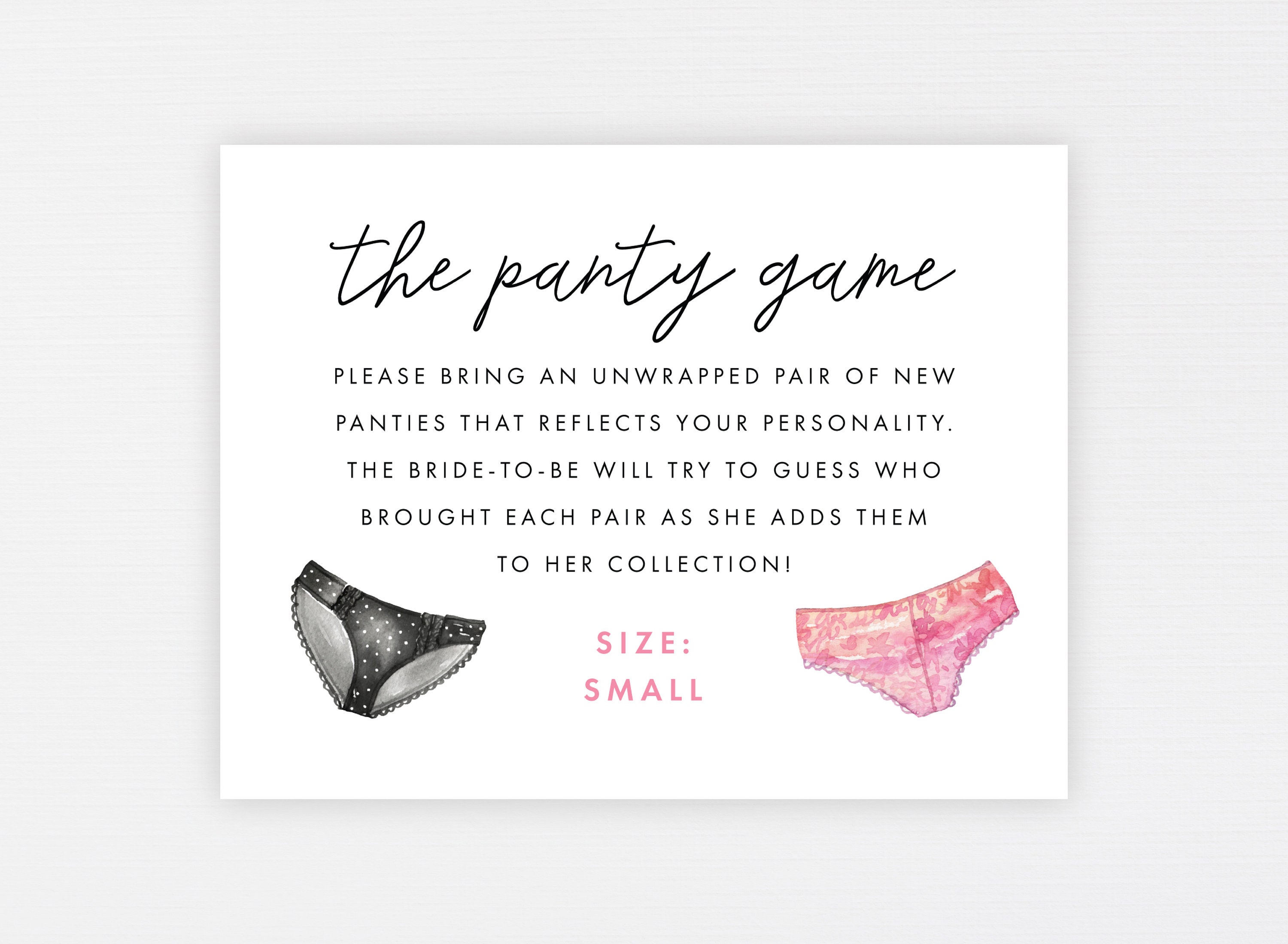 Drop Your Panties Here Sign and Card Bachelorette Party Games, The