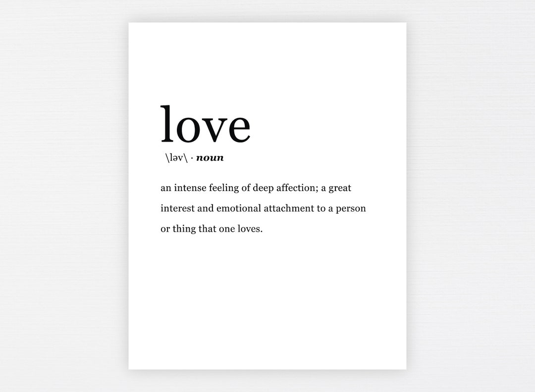 Love Print Love Definition Poster Love Dictionary Print Etsy