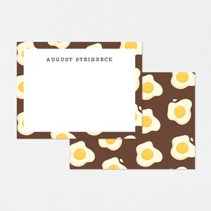 Papelería de huevo para desayuno · Regalo divertido con monograma · Set de regalo de tarjetas de notas personalizadas · Papelería a medida · Regalo de cumpleaños de huevo · DIGITAL O IMPRESO