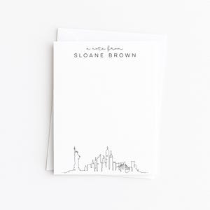 New York Bespoke Stationery · Travel Stationery Notecard Gift Set · Custom New York Gift · Minimal Modern Ny Skyline · DIGITAL OR PRINTED
