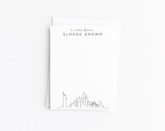 New York Briefpapier Briefpapier - Briefpapier Geschenkset - Individuelles New York Geschenk - Minimal Moderne Skyline · DIGITAL ODER GEDRUCKT