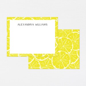 Artigos de papelaria Lemon · Presente de monograma amarelo · Cartões personalizados · Presente de aniversário de Natal para madrinhas de casamento Lemon · DIGITAL OU IMPRESSO