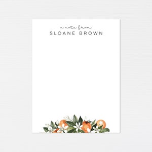 Oranges Briefpapier · Florales Orangen-Monogrammgeschenk · Benutzerdefinierte Grußkarten · Maßgeschneidertes Briefpapier · Geburtstagsgeschenk für Freunde · DIGITAL ODER GEDRUCKT
