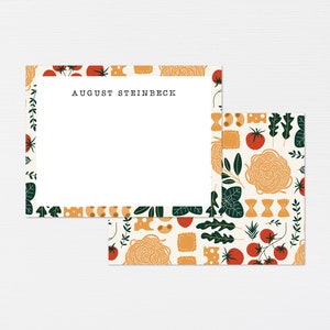 Pasta Briefpapier · Italienisches Monogramm Geschenk · Tomate Personalisierte Grußkarten · Maßgeschneidertes Briefpapier Geschenkset Geburtstag · DIGITAL ODER GEDRUCKT