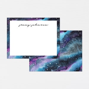Galaxy-briefpapier · Star Night-monogramcadeau · Astronomie aangepaste notitiekaarten · Op maat gemaakt briefpapier · Verjaardagscadeauset · DIGITAAL OF GEDRUKT