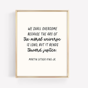 Martin Luther King Jr Quote Art Print · Moral Universe Justice · Book Lover Bar Cart Decor · Dr. King Library Poster Print · DIGITAL FILE