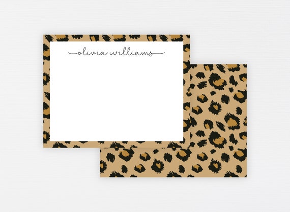 Leopard Print Stationery Set Personalized Note Card Gift Set Modern Card  Present for Mom Teacher Christmas Friend DIGITAL OR PRINTED - Etsy