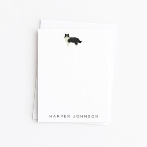 Border Collie Stationery · Border Collie Notecards · Dog Lover Monogram Gift · Custom Bespoke Collie Stationery Gift Set ·DIGITAL OR PRINTED