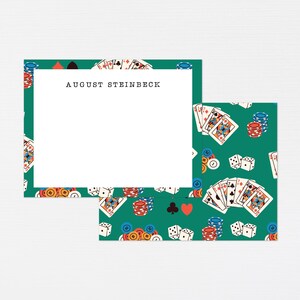 Papelaria de cartas de pôquer · Presente de monograma para o dia dos pais · Cartões personalizados de Las Vegas · Presente para padrinhos · Presente de aniversário · DIGITAL OU IMPRESSO