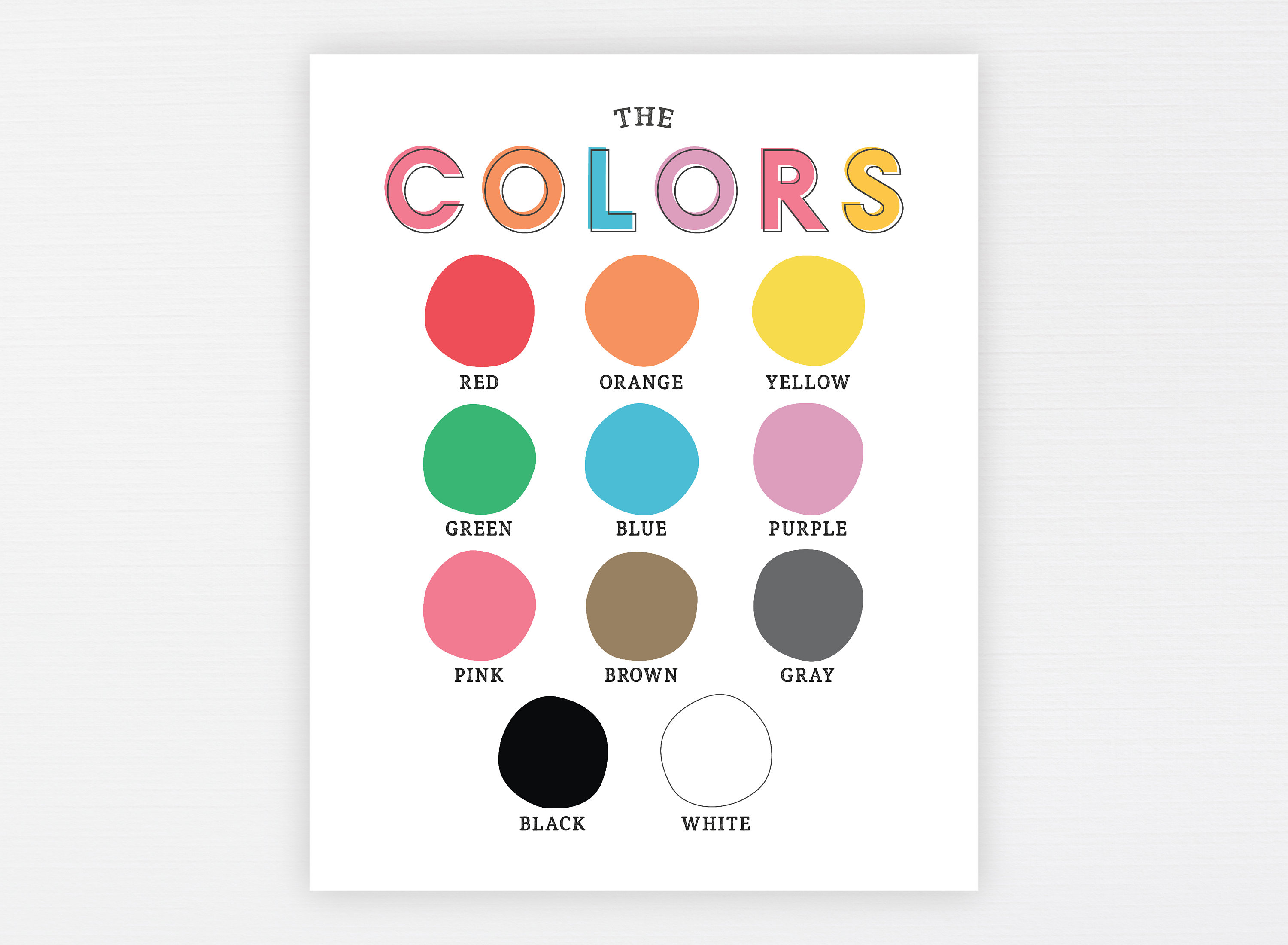 Colors Education Print the Colors Printable -
