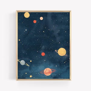 Kids Room Space Art Painting · Astronaut Watercolor Outer Space Poster · Space Adventure Kids Decor · Nursery Print · DIGITAL FILE