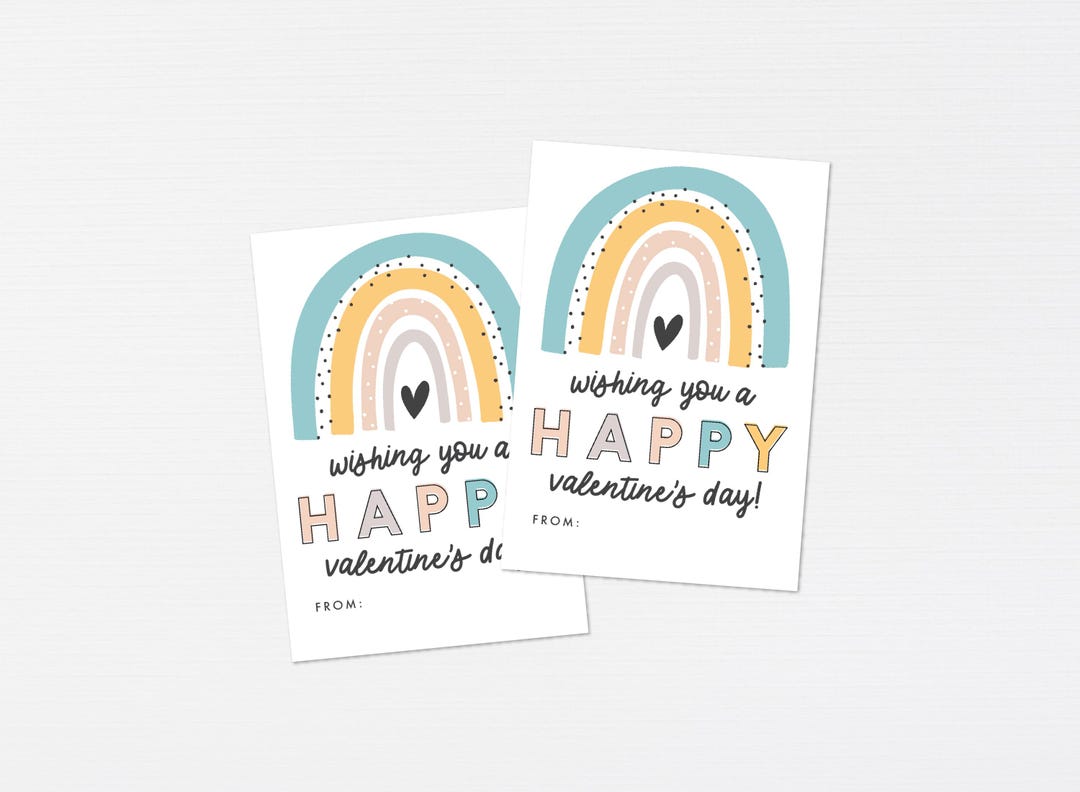 Rainbow Kids Valentine Tags · Printable Classroom Valentines · Happy ...