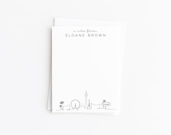 Las Vegas Stationery · Custom Travel Notecards · Minimal Monogrammed Gift Set · Bespoke Vegas Wedding Stationery · DIGITAL OR PRINTED