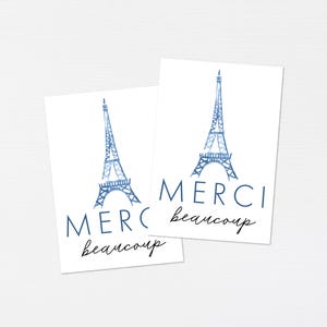 Merci Favor Tags · Thank You Paris Eiffel Tower Party Tags · France Modern Printable Birthday Tag · School Gift Tags · DIGITAL FILE