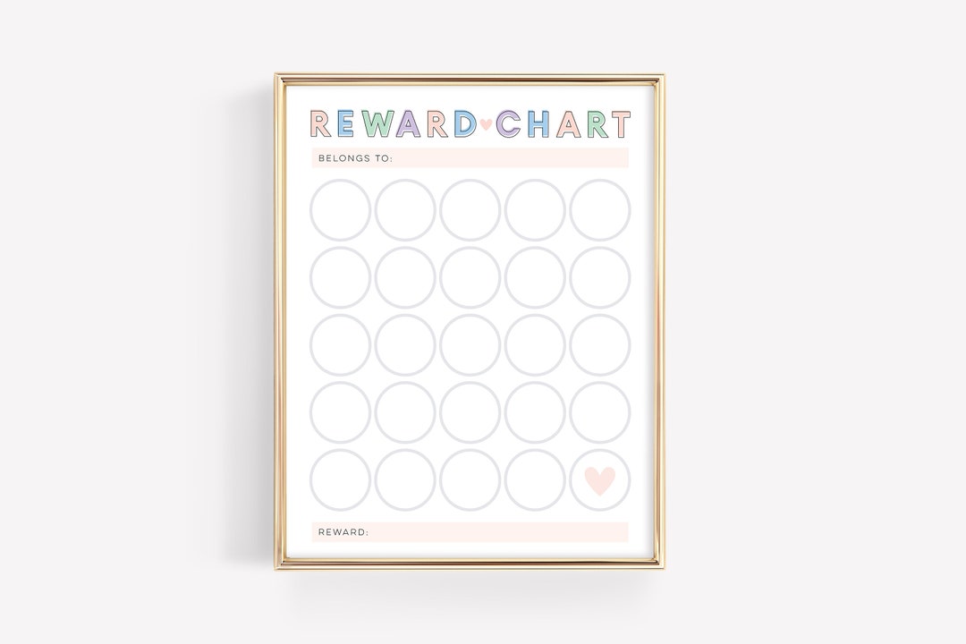 Chore Reward Chart Printable Chore Chart Chore or Potty Training Rewards Instant Downloadable ...