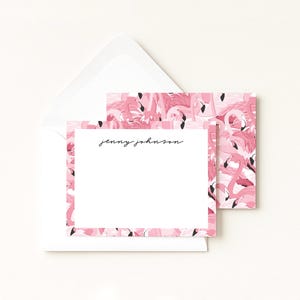 Flamingo Stationery · Bird Nautical Monogram Gift · Flamingo Personalized Notecards · Bridesmaid Pink Birthday Gift · DIGITAL OR PRINTED