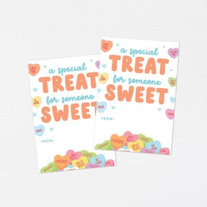 Tag de corações de conversação · Cartão de feliz dia dos namorados · Cartão de dia dos namorados para impressão para crianças · Lembrancinha instantânea de coração de doce · ARQUIVO DIGITAL