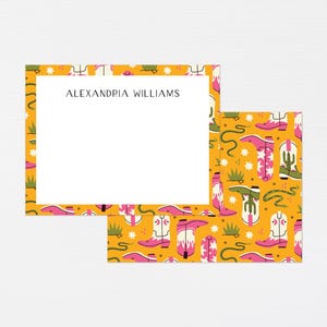Cowgirl Boot Briefpapier · Vintage Western Monogramm Geschenk · Maßgeschneidertes Briefpapier Brautjungfer Geschenk · Benutzerdefinierte Notecards Geschenk · DIGITAL ODER GEDRUCKT