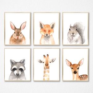 Woodland Nursery Animal Prints Set of 6 Woodland Animal - Etsy