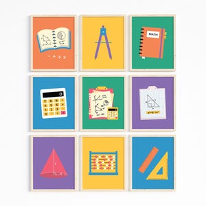 Math Class Gallery Wall · Classroom Math Posters · High School Math Art ...