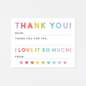 Cartões de agradecimento para crianças · Conjunto de cartões de agradecimento personalizados · Conjunto de papelaria infantil colorido · IMPRESSO