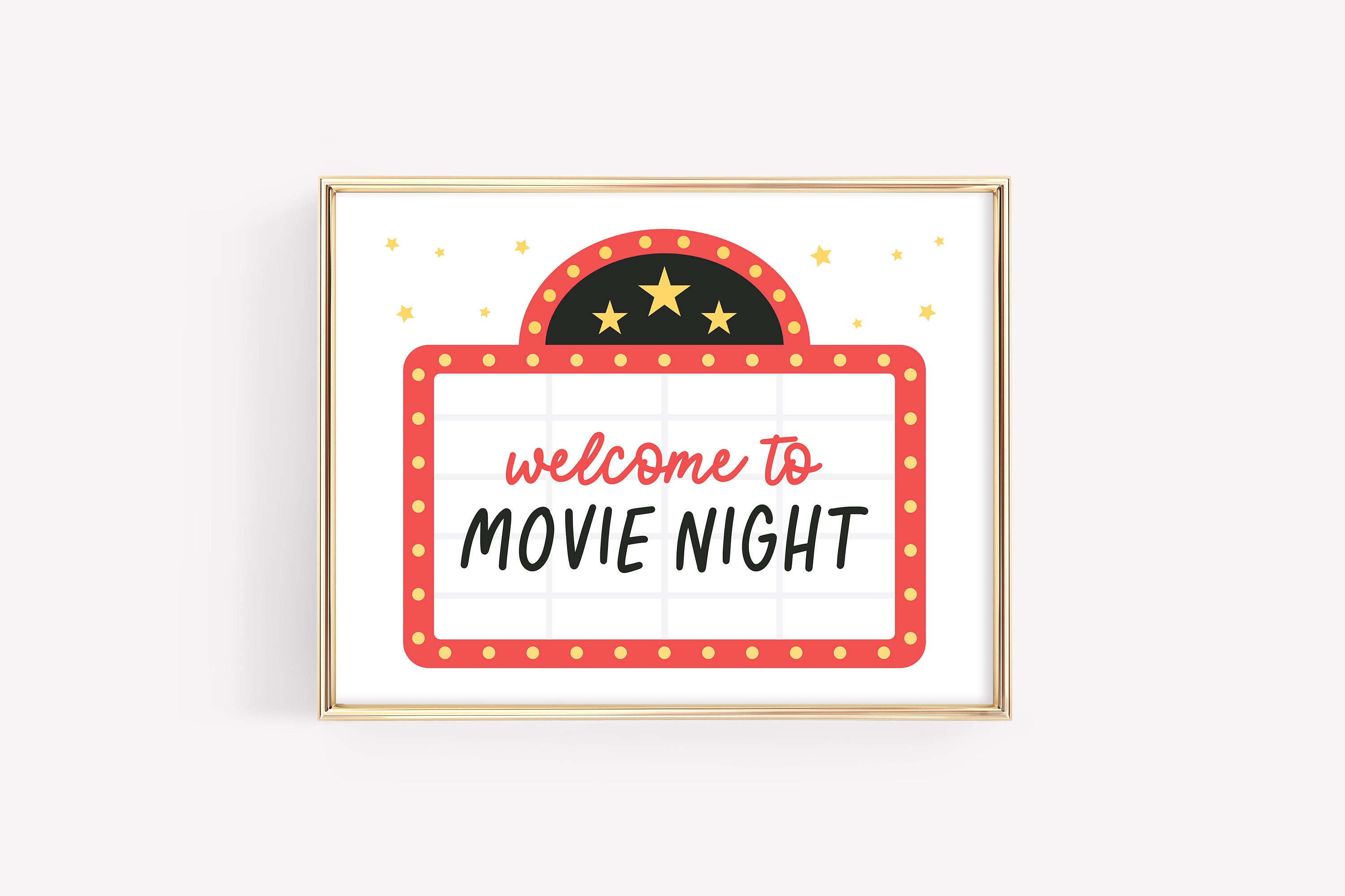 Movie Night Party Sign Print · Cinema Drive-in Printable · Kids Movie Party · Welcome to Backyard Movie Night Printable · DIGITAL FILE