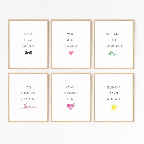 Seasonal Art Prints · Set of 12 · Monthly Decor · Holiday Spring Summer Fall Printable Collection Minimal Modern Typography · DIGITAL FILES