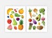 Fruit and Veggie Kitchen Prints · Set of 2 · Education Watercolor Decor Printable · Montessori Fruits & Vegetables Art Set · DIGITAL FILES 