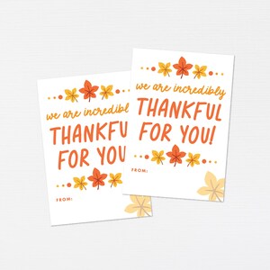 Thanksgiving Gift Tags · Thankful for You Treat Tag · Thank You Fall School Favors · Coworker Teacher Staff Fall Appreciation Tags · DIGITAL