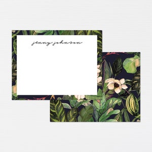 Briefpapier Orchidee · Magnolie Maßgeschneidertes Briefpapier Geschenkset · Benutzerdefinierte Karte mit Monogramm Tropisches Blumengeschenk · DIGITAL ODER GEDRUCKT