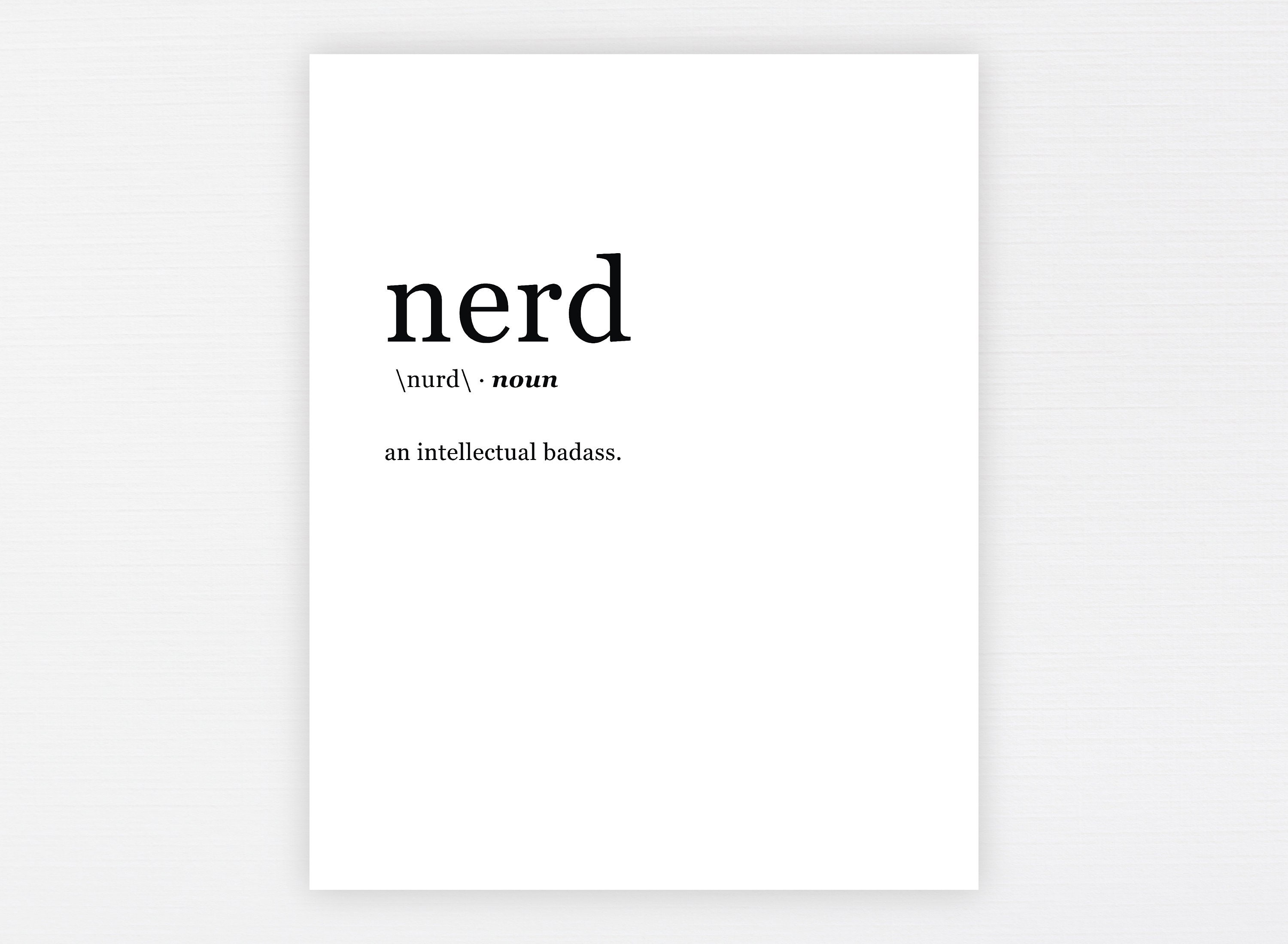 Nerd Definition Print Funny Nerd Gift Nerd Wall Art Print Etsy
