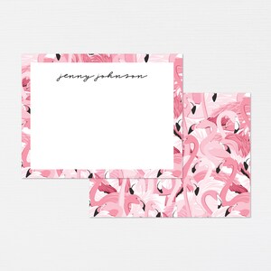 Artigos de papelaria Flamingo · Presente de monograma náutico de pássaro · Cartões de notas personalizados Flamingo · Presente de aniversário rosa da dama de honra · DIGITAL OU IMPRESSO