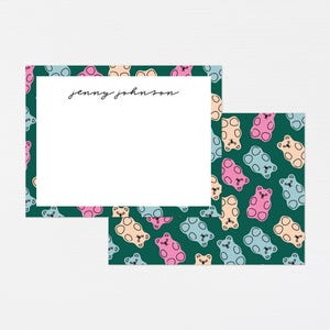 Gummibärchen-Briefpapier-Set · Wunderliches Geschenk mit Monogramm · Benutzerdefiniertes Grußkarten-Geschenkset · Maßgeschneidertes Briefpapier-Geburtstagsgeschenk · DIGITAL ODER GEDRUCKT