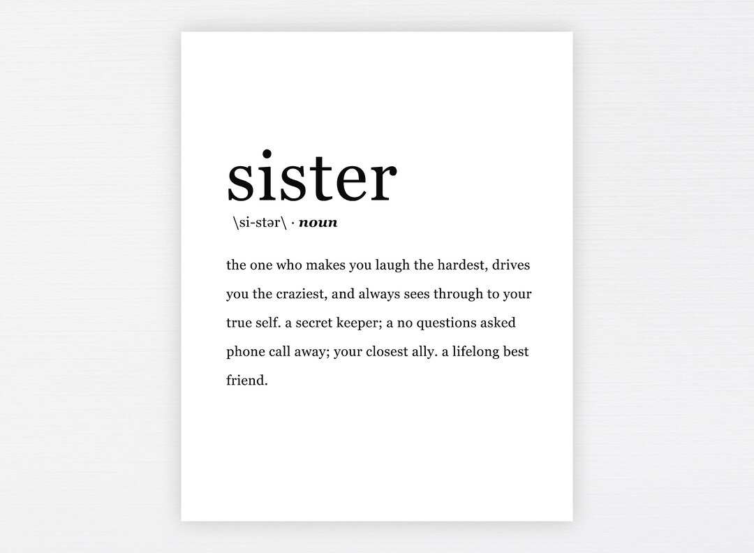 Sister Definition Print Printable Tamil Wall Art Decor -  Denmark